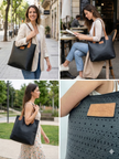 The Aria Perforated Vegan Leather Tote