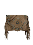 Dakota Suede & Stud Messenger Bag