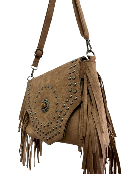 Dakota Suede & Stud Messenger Bag