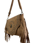 Dakota Suede & Stud Messenger Bag