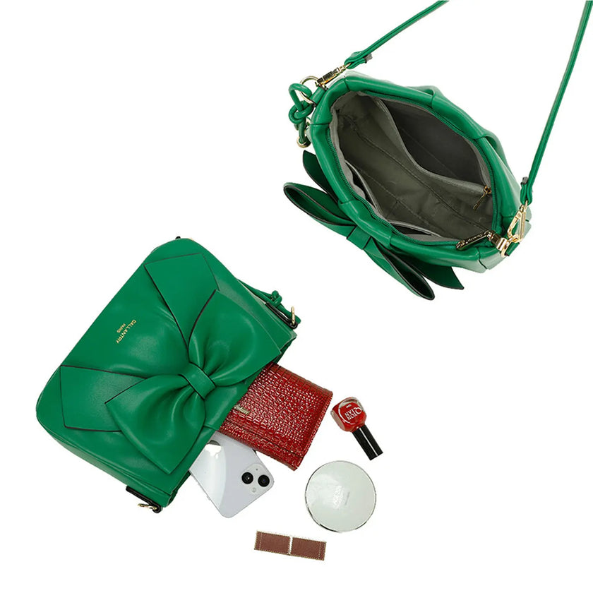 The Colette Bow Bag – Emerald Green