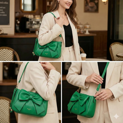 The Colette Bow Bag – Emerald Green