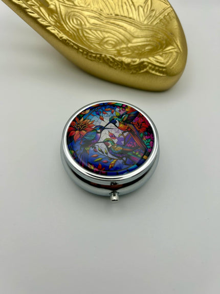 Stained Glass Vintage-Style Travel Pill Case
