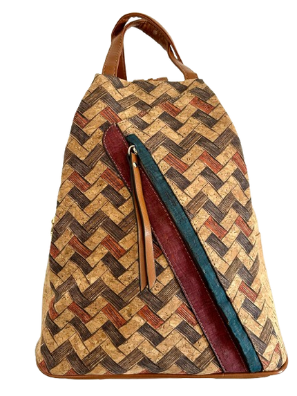 The Atlas Herringbone Cork Backpack