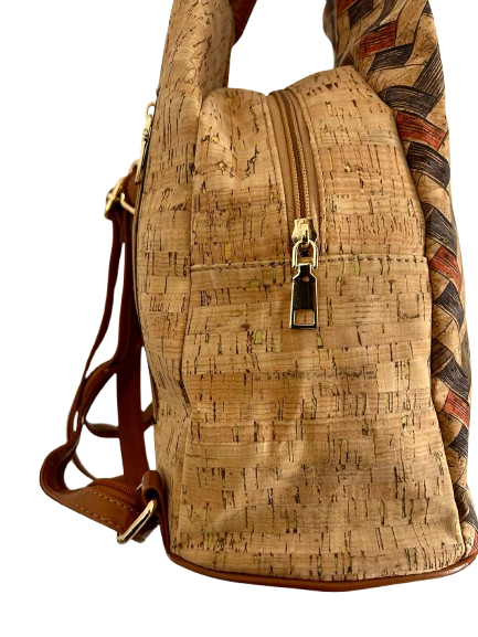 The Atlas Herringbone Cork Backpack