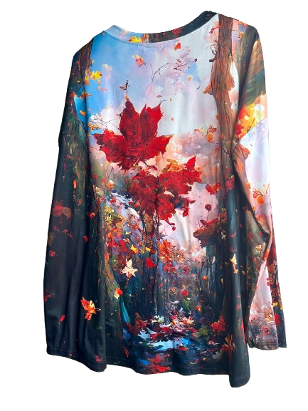 Painterly Forest Long Sleeve Top