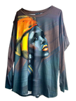 Golden Glow Expressionist Long Sleeve Top