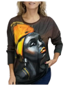 Golden Glow Expressionist Long Sleeve Top