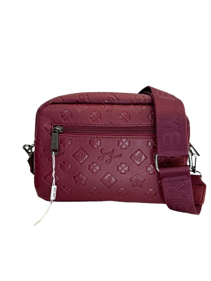 Sweet Years Embossed Crossbody Bag in Burgundy