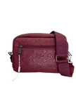Sweet Years Embossed Crossbody Bag in Burgundy
