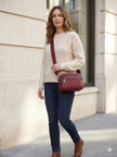 Sweet Years Embossed Crossbody Bag in Burgundy