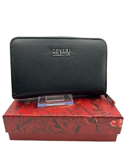 Coveri Collection Grained Zip-Around Organizer Wallet