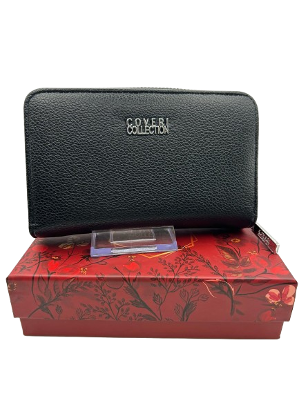 Coveri Collection Grained Zip-Around Organizer Wallet